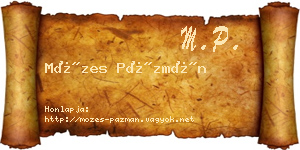 Mózes Pázmán névjegykártya